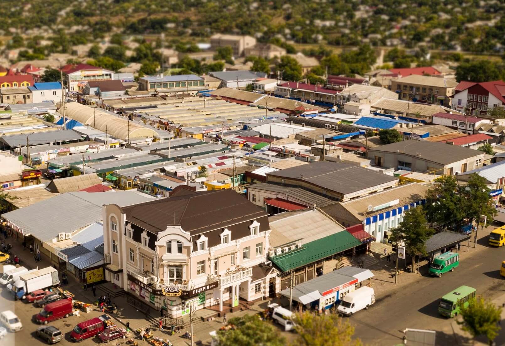 An aerial view of downtown Voznesensk, the southern Ukrainian city where Save a Life International is opening its first Life Center in Mykolaiv oblast.